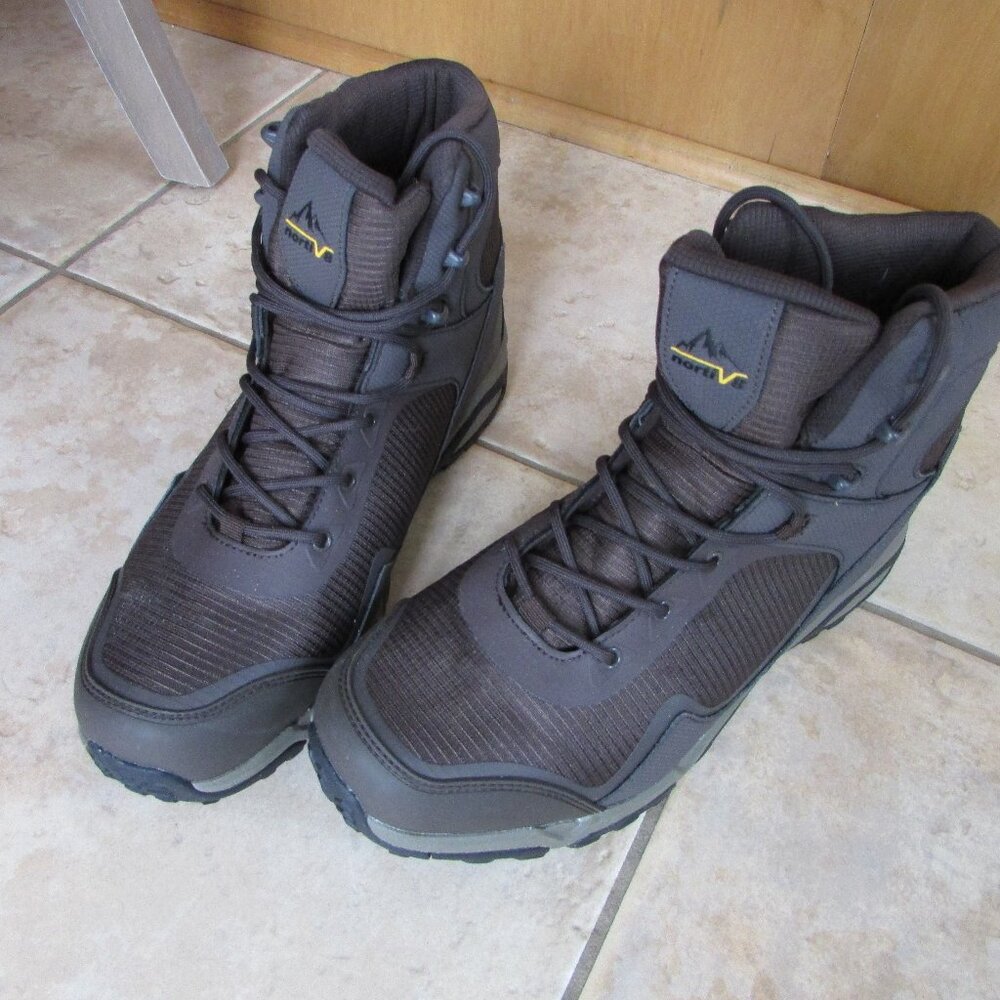 Nortiv 8 Men's Hiking Trail Boots Like New Size 13 Lace up Gray Black